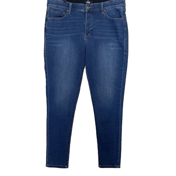 Lularoe Skinny Jeans Women's 38 Slimming Panels Elastic Waistband Stretch Denim - Picture 1 of 9